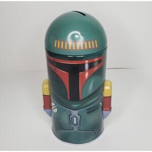 Star Wars Boba Fett Piggy Bank Money Box Tin - Mandalorian 2015